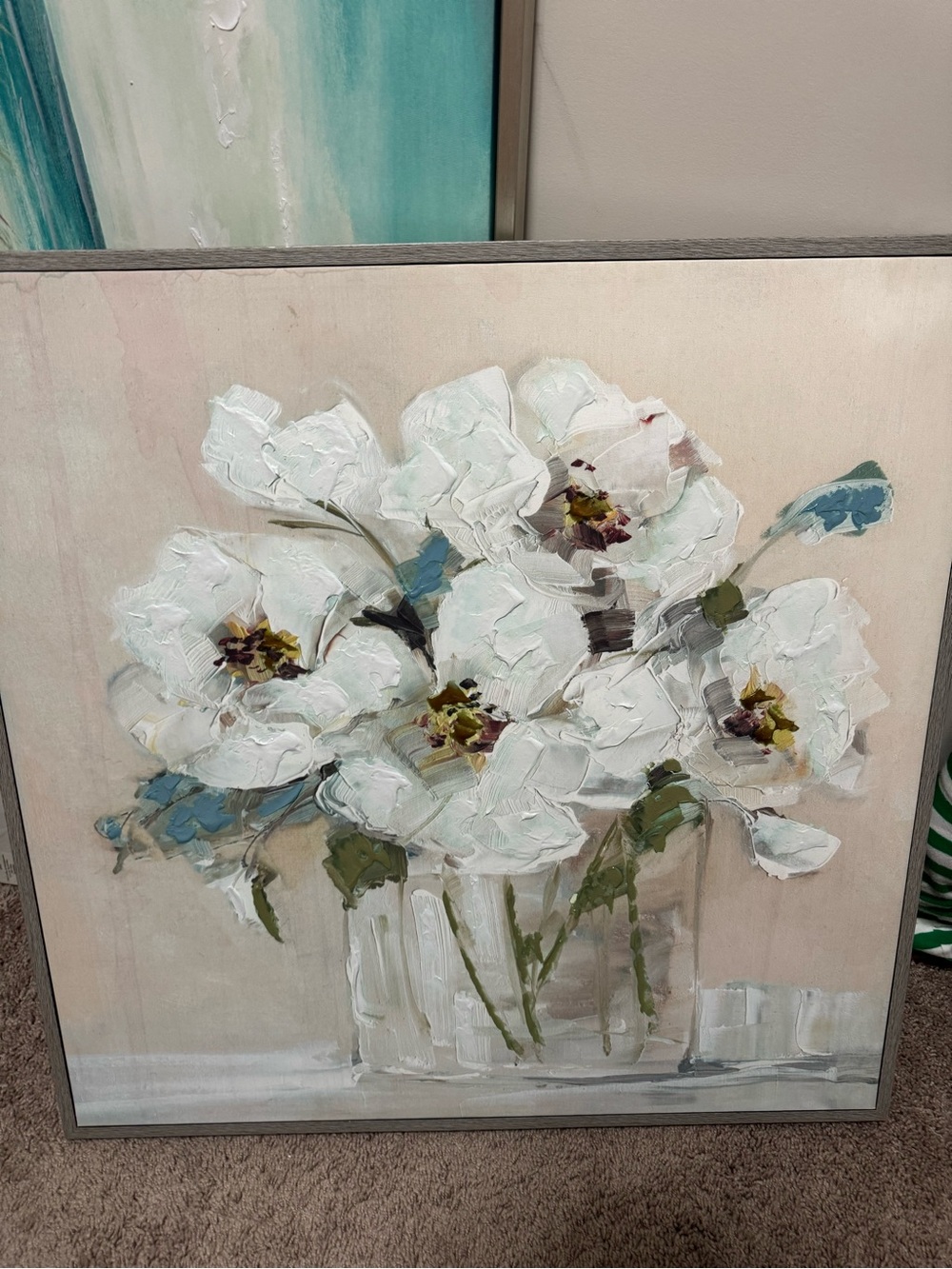 Floral White Canvas Wall Art - Home Accents